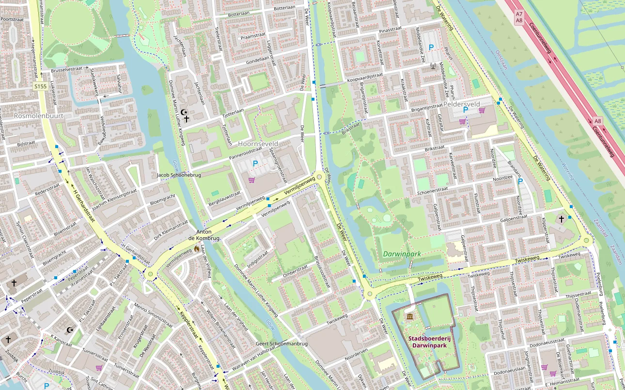 Kaart met de locatie van Dermavita Huidtherapie aan De Weer 82 in Zaandam